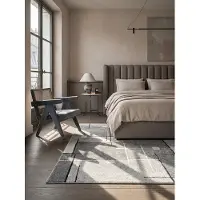 KADIMA DESIGN Niederflor-Teppich Patchwork Polypropylen Grau 80x140 cm Wohnzimmer THUR |