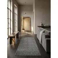 KADIMA DESIGN Outdoor-Teppich 80x250 cm Anthrazit Läufer Balkon Garten Outdoor Terrasse MEZEN |
