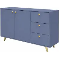 Masseno Kommode GALIO 140 cm Sideboard mit Schubladen und 4 Türen für Wohnzimmer Schlafzimmer Modern 140x41x86 cm Blau