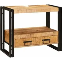 Helloshop26 - Schminktisch mit Schublade 71 x 33 x 58 cm praktisch modern braunes Eisen-Interieur 02_0057999