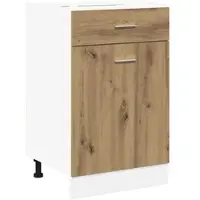 Helloshop26 - Moderner Küchenschubladenschrank praktischer Stauraum 50 x 46 x 81 cm Eichenholz-Verbundwerkstoff handgefertigt