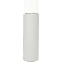 VIVANNO Windlichtsäule Candiro 21 cm x 21 cm x 80 cm Weiß