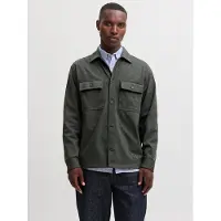 Jack & Jones Langarmhemd "JJWILLIAM SWEAT OVERSHIRT LS NOOS" Materialmix, Sweatmaterial, locker geschnitten