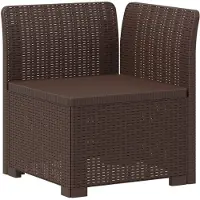 vidaXL 1-Sitzer Garten-Sofa mit Kissen Rattan-Look PP Braun