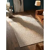 KADIMA DESIGN Flachgewebe-Teppich Ethno Creme 140x200 cm Ethno-Streifen