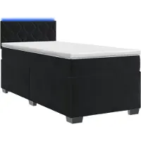 Syfax Boxspringbett mit Matratze und LED Schwarz 80 x 200 cm Samt