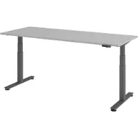 Bümö Schreibtisch elektrisch XDSM - Gestell: Graphit, Nachbildung: Grau, Größe: 200 x 80 cm