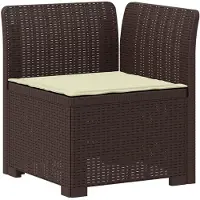 vidaXL 3-Sitzer Garten Sofa mit Kissen Rattan-Look PP Braun