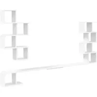 vidaXL Wandmontiertes TV-Regal Weiß 160 x 15 x 94 cm Holzwerkstoff