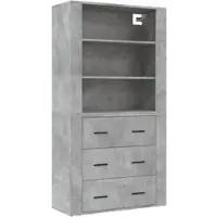 Helloshop26 Buffet Sideboard Kommode Kleiderschrank Aufbewahrungsmöbel Organizer Küche Wohnzimmer Lounge hoch Holzwerkstoff grau