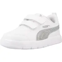 Puma Unisex Baby Courtflex V3 Glitz V INF Sneaker, White Silver, 38 EU Child