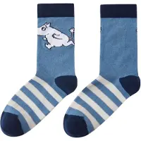 Reima Moomin Gestreifte Wollsocken, Blue Ocean, 26-29