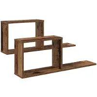 vidaXL Schweberegale 2 stk. Altholz 80 x 15 x 30 cm Holzwerkstoff