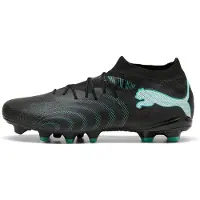 Puma Fußballschuh "FUTURE 9 MATCH FGAG", Gr. 41, Textil, schwarz (schwarz, intense mint, weiß), Synthetik, Schuhe Fußballschuh, für Rasen- und Kunstrasenplätze