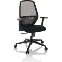 Hjh OFFICE Profi Bürostuhl CARLOW I Ergonomischer Schreibtischstuhl mit Armlehnen Stoff / Netzstoff Schwarz Drehstuhl für Büro, Zuhause
