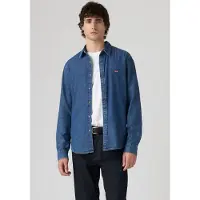 Levi's Langarmhemd "BATTERY HOUSEMARK STANDARD", Herren, Gr. L, N-Gr, blau (tom mid wash), Web, Obermaterial: 100% Baumwolle, normal hüftbedeckend, Hemden Langarmhemd, normale Passform