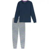 Schiesser Schlafanzug "Casual Essentials" 2 Baumwolle, Rundhalsausschnitt, langärmelig