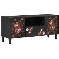 Helloshop26 - Moderner Aufbewahrungsschrank mit 2 Türen 105 x 33,5 x 46 cm aus massivem mehrfarbigem Mangoholz 02_0057856