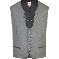 Spieth & Wensky Trachtenweste "Kaiser", Herren, Gr. 54, grau (mittelgrau), Obermaterial: 50% Wolle WO. 50% Polyester PES., uni, regular fit, Westen Trachtenweste, Mit traditionellem Charme