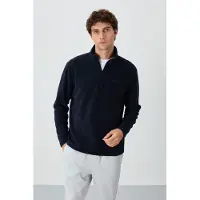 Tommy Life Herren Plüsch Halbzip Sweatshirt
