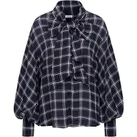 Seidensticker Klassische Bluse , Damen, Gr. XXL (44), blau (dunkelblau), 100% Viskose, kariert, regular fit, Blusen Klassische Bluse, 1/1 Binderkragen Karo