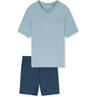 Schiesser Schlafanzug Comfort Essentials in Eisblau | Gr.: 54