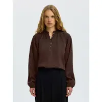 Selected Damen Blusen Slwdonna Ls Shirt - Bruin - Größe 40