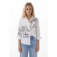 Desigual Hemd 25SWCW05 Weiß Regular Fit