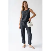 MixRay Ärmelloser Crepe-Jumpsuit