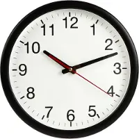 TFA-Dostmann 98.1077, Wand, Quarzuhr, Rund, Schwarz, Weiß, Kunststoff, Glas