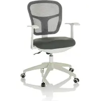 Hjh OFFICE Home Office Bürostuhl TOP 108 W Schreibtischstuhl mit Armlehnen Stoff / Netzstoff Drehstuhl