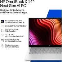 HP OmniBook X Laptop Next Gen AI 14-ka0171ng, Intel Core Ultra 7, 35,6 cm (14"), 1920 x 1200 Pixel, 16 GB, 512 GB, Windows 11 Pro