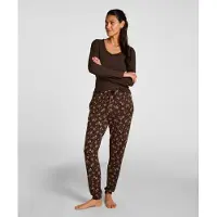 Hunkemoller Pyjamahose Jersey Braun