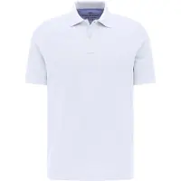 Fynch&Hatton Poloshirt FYNCH-HATTON, Herren, Gr. L (52/54), weiß, Jersey, Obermaterial: 100% Baumwolle, unifarben, normal, ohne Ausschnitt, Shirts Poloshirt, normale Passform, mit 2-Knopf-Polokragen, aus Baumwolle