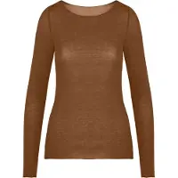 Hunkemoller Super Soft Shirt aus Kaschmir-Mix mit U-Boot-Ausschnitt Braun