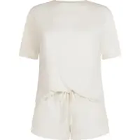 Hunkemoller Pyjama Oberteil Jersey Kurzarm Weiß