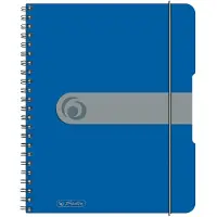 Herlitz Collegeblock easy orga to go, A5, 80 Blatt, blau Sonderlineatur, kariert, holzfrei, 80g/qm, geloc...