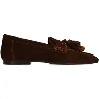 Manfield Dunkelbraune Veloursleder-Loafer | Größe 42