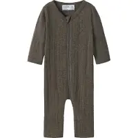 Name it Schlafanzug "NBMWANG WOOL NEEDLE NIGHTSUIT SOLID NOOS" aus Wolle, Regular Fit, mit Reißverschluss und Kinnschutz, für Babys