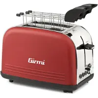 Girmi TP5702, 2 Scheibe(n), Rot, Edelstahl, Tasten, Drehregler, 850 W, 220 - 240 V