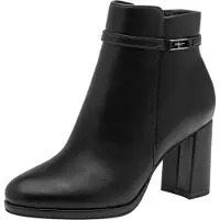 Tamaris Ankleboots , Damen, Gr. 40, Synthetik Textil, schwarz, Lederimitat, Schuhe Ankleboots, Stiefelette mit Zierschnalle, in veganer Verarbeitung