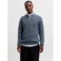 Jack & jones Polokragenpullover "JPRBLAMILANO STITCH KNIT ZIP POLO SN" Baumwolle, locker geschnitten