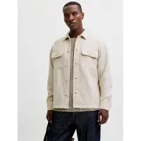 Jack & Jones Herren Hemdjacke JJEREGENT STRUCTURE OVERSHIRT Relaxed Fit Relaxed Fit 12300060 Beige M