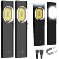 Lunartec 2er-Set magnet. Mini-LED-Arbeitsleuchten & -Taschenlampen, Akku, 700lm