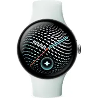 Google Pixel Watch 5 45mm LTE Fog + Aluminiumgehäuse in Polished Silver Smartwatch Kautschuk, 150-215 mm,