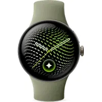 Google Pixel Watch 5 41mm LTE Olive + Aluminiumgehäuse in Satin Pyrite Smartwatch Kautschuk, 130–215 mm,