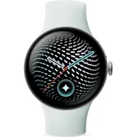 Google Pixel Watch 5 41mm LTE Fog + Aluminiumgehäuse in Polished Silver Smartwatch Kautschuk, 130–215 mm,