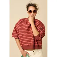 Sissy-Boy Gestreifter Sweater - Dunkelrot | Größe: M