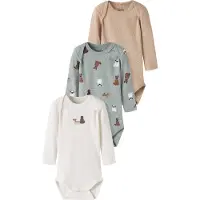 Name it Langarmbody "NBMBODY 3P LS DOG NOOS" Packung, 3 Baumwolle