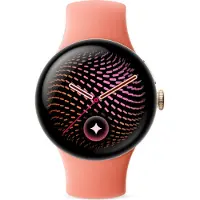 Google Pixel Watch 5 41mm LTE Canyon + Aluminiumgehäuse in Champagne Gold Smartwatch Kautschuk, 130–215 mm,
